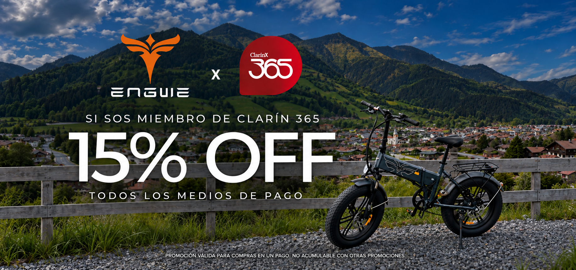 ENGWE x Clarín 365 - 15% OFF en un pago